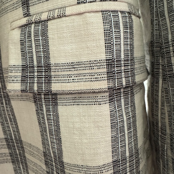 ZARA double breasted cream and grey plaid blazer, S - Picture 10 of 10